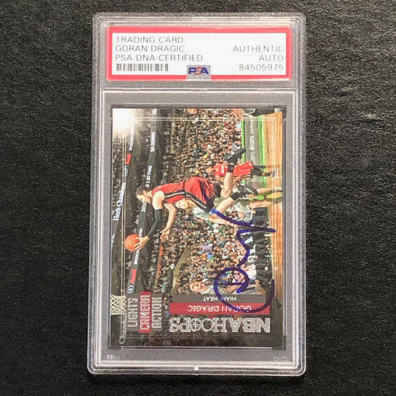 2016-17 NBA Hoops Lights Camera Action #15 Goran Dragic Signed Card AUTO PSA/DNA Slabbed Heat