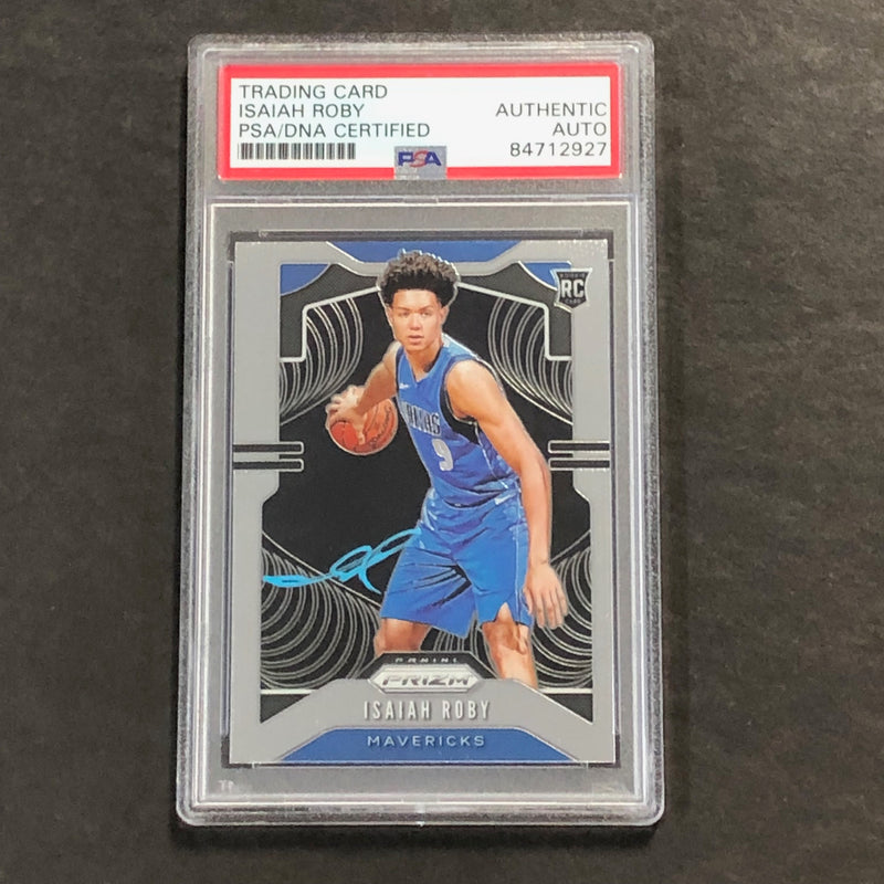 2019-20 Panini Prizm #283 Isaiah Roby Signed Card AUTO PSA Slabbed RC Mavericks