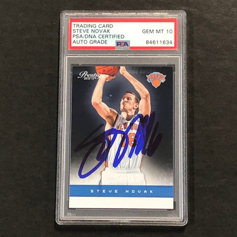 2012-13 Panini Prestige #106 Steve Novak Signed Card AUTO 10 PSA Slabbed Knicks