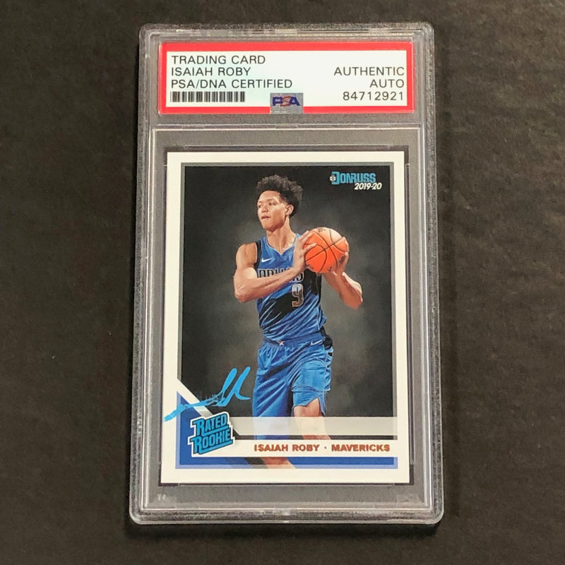2019-20 Panini Donruss Rated Rookie #235 Isaiah Roby Signed Card AUTO PSA Slabbed RC Mavericks