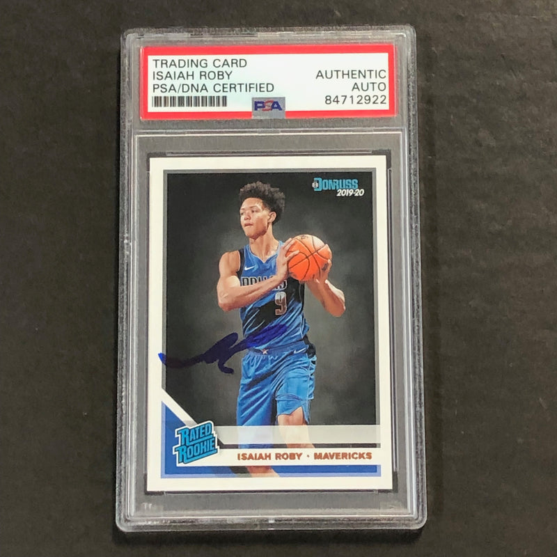 2019-20 Panini Donruss Rated Rookie #235 Isaiah Roby Signed Card AUTO PSA Slabbed RC Mavericks