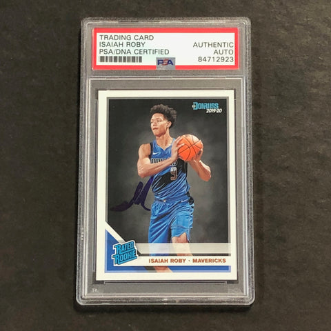 2019-20 Panini Donruss Rated Rookie #235 Isaiah Roby Signed Card AUTO PSA Slabbed RC Mavericks