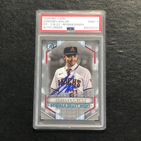 2021 Bowman Chrome #BDN-4 Jordan Lawlar Signed Card PSA Auto 9 RC