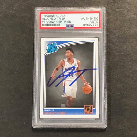 2018-19 Donruss Rated Rookie #175 Allonzo Trier Signed Card AUTO PSA Slabbed RC Knicks