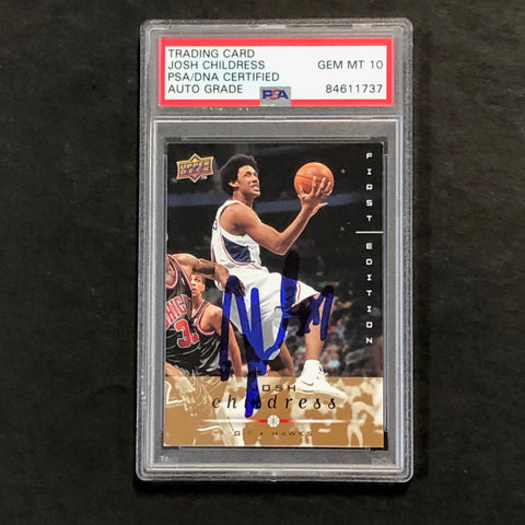 2008-09 Upper Deck First Edition #4 Josh Childress Signed Card AUTO 10 PSA Slabbed Hawks