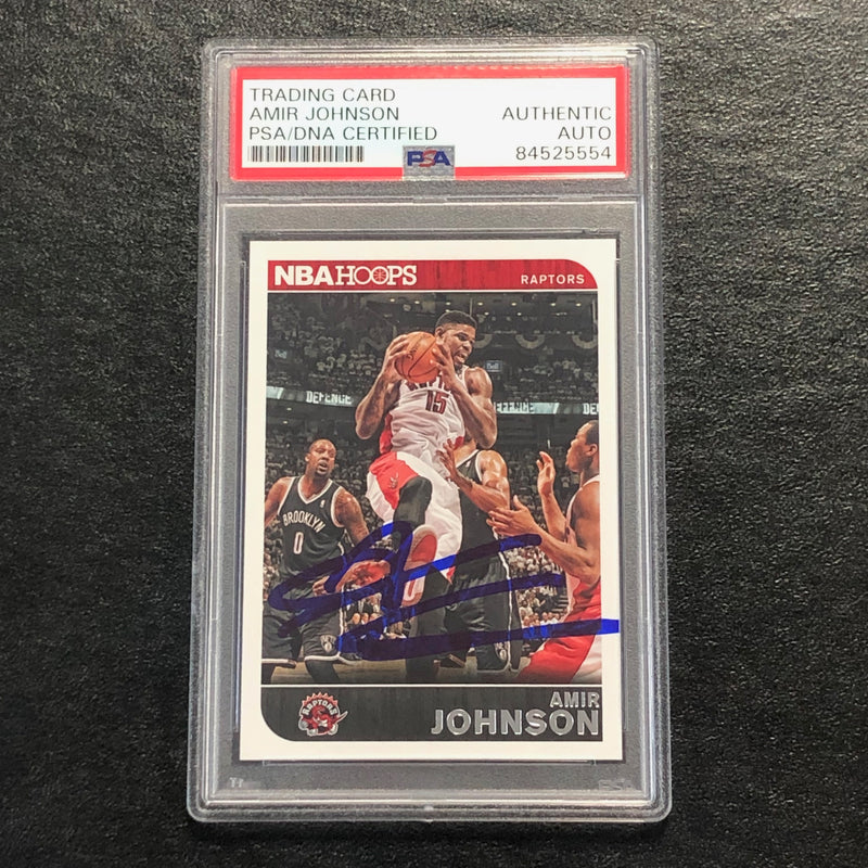 2014-15 NBA Hoops #238 Amir Johnson Signed Card AUTO PSA Slabbed Raptors