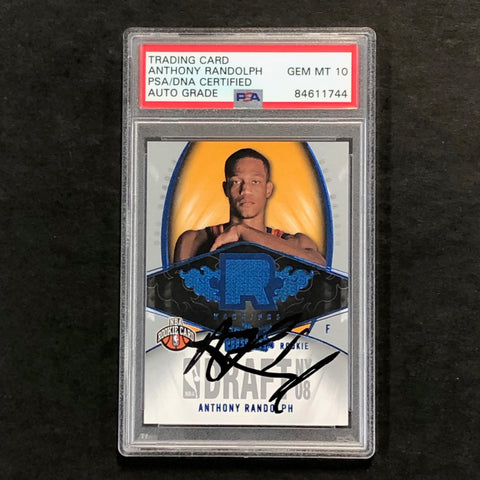 2008-09 Fleer Hot Prospects #118 Anthony Randolph Signed AUTO 10 PSA Slabbed RC Warriors