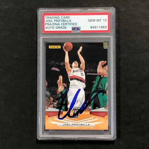 2009-10 Panini Basketball #221 Joel Przybilla Signed Card AUTO 10 PSA Slabbed Trail Blazers