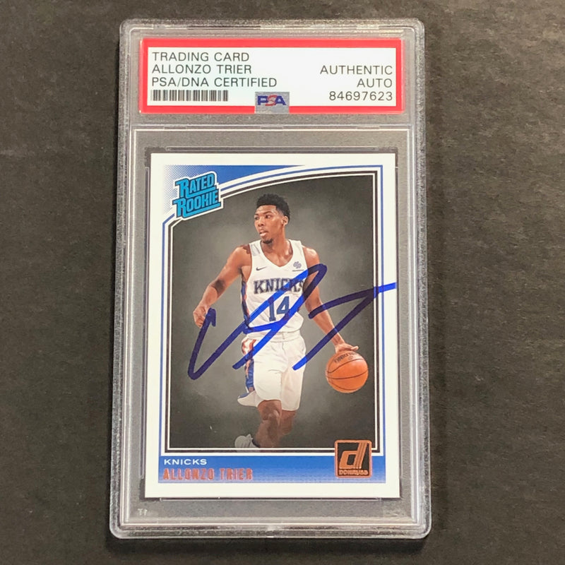 2018-19 Donruss Rated Rookie #175 Allonzo Trier Signed Card AUTO PSA Slabbed RC Knicks