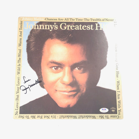JOHNNY MATHIS LP Vinyl PSA/DNA  Johnny's Greatest Hits Album autographed