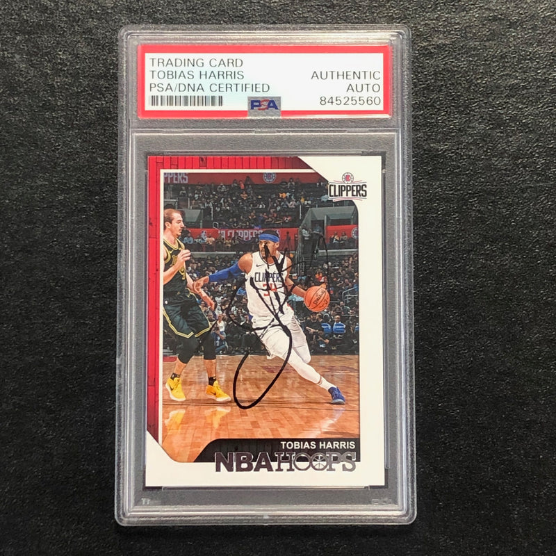 2018-19 NBA HOOPS #95 Tobias Harris Signed Card AUTO PSA Slabbed Clippers