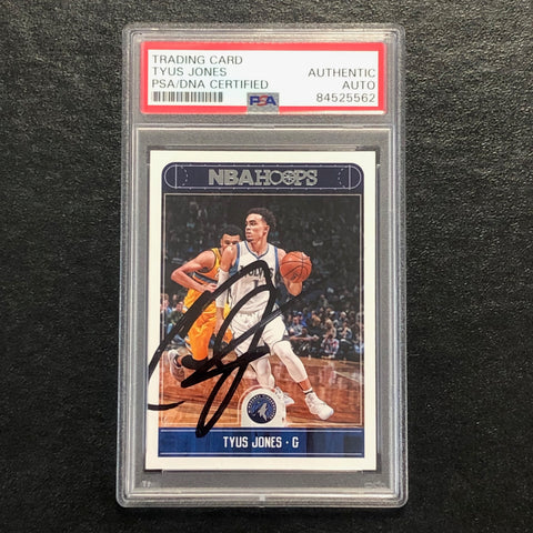 2017-18 NBA Hoops #223 Tyus Jones Signed Card AUTO PSA Slabbed Minnesota Timberwolves