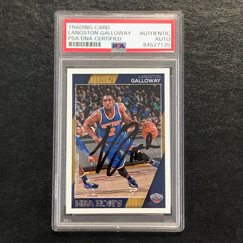 2016-17 NBA Hoops #223 Langston Galloway Signed Card AUTO PSA Slabbed Pelicans