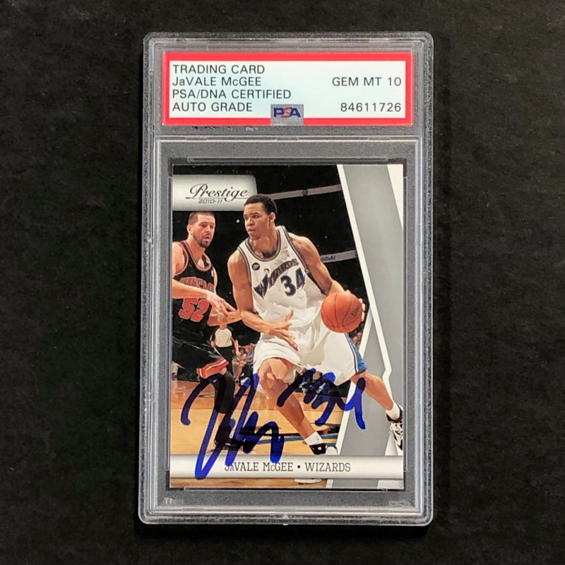 2010-11 Panini Prestige #119 JaVale McGee Signed AUTO 10 PSA Slabbed Wizards