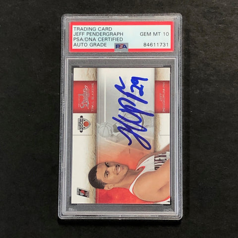 2009-10 Panini Studio #122 Jeff Pendergraph Signed Card AUTO 10 PSA Slabbed Trail Blazers