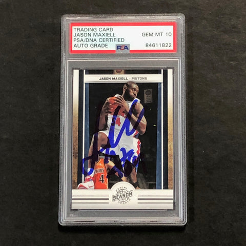 2009-10 Panini Season Update #92 Jason Maxiell Signed Card AUTO 10 PSA Slabbed Pistons