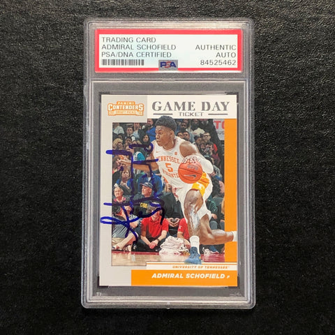 2019-20 Contenders Draft Picks Game Day Ticket #32 Admiral Schofield Signed Card AUTO PSA Slabbed Tennessee Volunteers