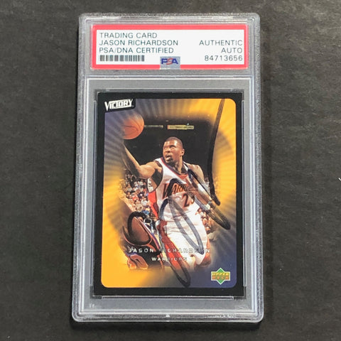 2002-03 Upper Deck Victory #28 Jason Richardson Signed Card AUTO PSA Slabbed Warriors