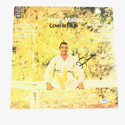 JOHNNY MATHIS Signed LP Vinyl PSA/DNA Love Is Blue Album autographed
