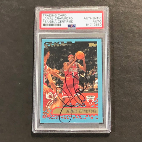2001-02 Topps Basketball #99 Jamal Crawford Signed Card AUTO PSA Slabbed Bulls
