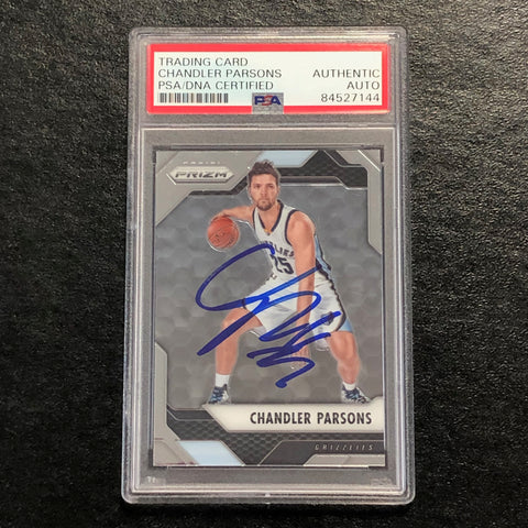 2016-17 Panini Prizm #62 Chandler Parsons Signed Card AUTO PSA/DNA Slabbed Memphis Grizzlies