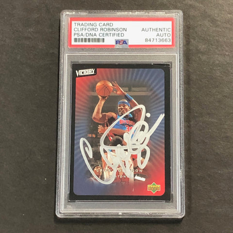 2003 Upper Deck Victory #26 Clifford Robinson Signed Card AUTO PSA Slabbed Pistons