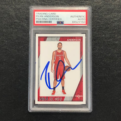 2016-17 NBA Hoops #101 Ryan Anderson Signed Card AUTO PSA Slabbed Rockets