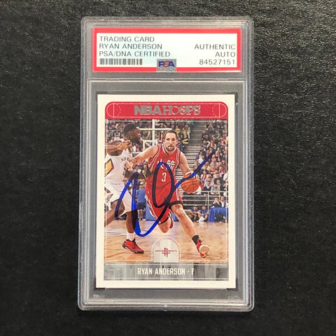 2017-18 NBA Hoops #187 Ryan Anderson Signed Card AUTO PSA Slabbed Rockets