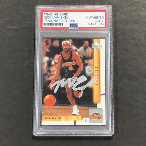 2000-01 Upper Deck #39 Nick Van Exel Signed Card AUTO PSA Slabbed Nuggets