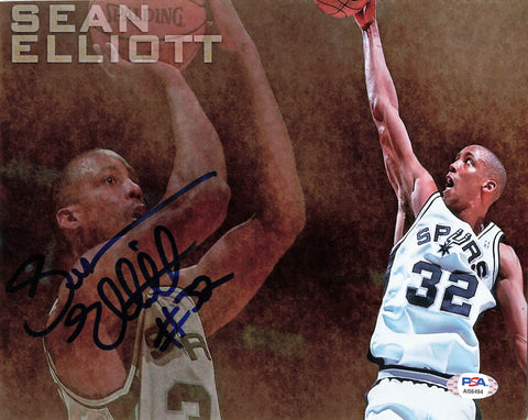 Sean Elliott signed 8x10 photo PSA/DNA San Antonio Spurs Autographed