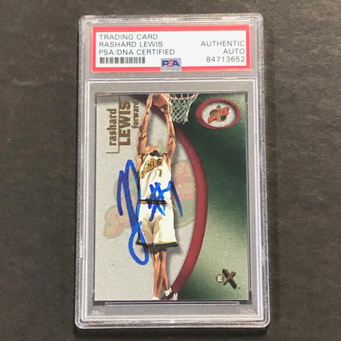 2000-01 Fleer #84 Rashard Lewis Signed Card AUTO PSA/DNA Slabbed Seattle Supersonics