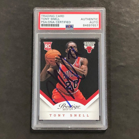 2013-14 Panini Prestige #180 Tony Snell Signed Card PSA Slabbed Bulls
