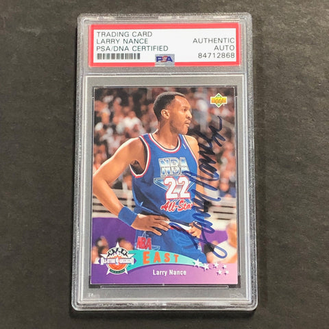 1993-94 Upper Deck #430 Larry Nance Signed Card PSA Slabbed All-Star Weekend