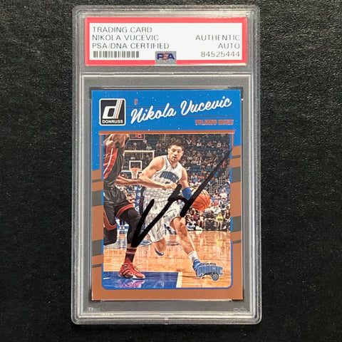 2016-17 Donruss #73 Nikola Vucevic Signed Card AUTO PSA Slabbed Magic