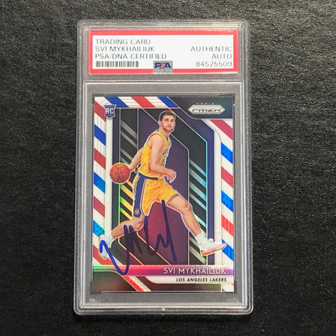 2018-19 Panini Prizm Red White Blue #274 Svi Mykhailiuk Signed Card AUTO PSA Slabbed RC Lakers