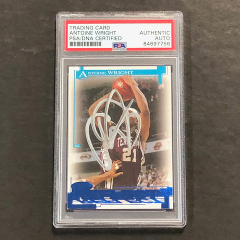 2005 Sage Reflect #R21 Antoine Wright Signed Card PSA Slabbed Texas A&M