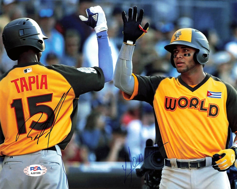 Raimel Tapia Yoan Moncada signed 8x10 photo Colorado Rockies Chicago White Sox PSA/DNA Autographed