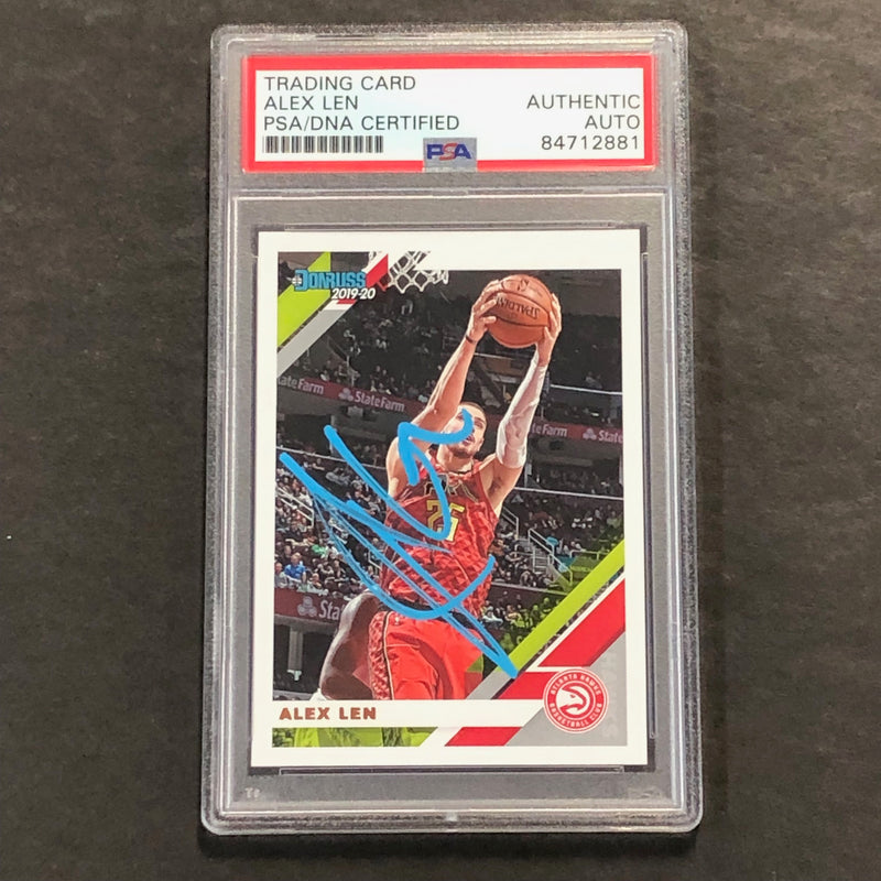 2019-20 Panini Donruss Basketball #7 Alex Len Signed Card AUTO PSA Slabbed Hawks