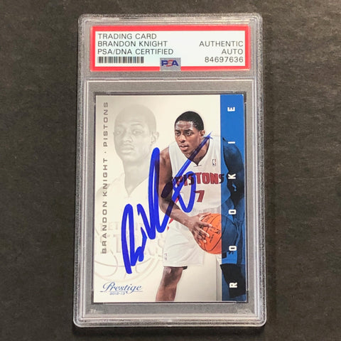 2012-13 Panini Prestige #153 Brandon Knight Signed Card PSA Slabbed Pistons