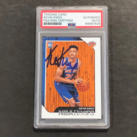 2018-19 NBA Hoops RC #242 Kevin Knox Signed Card AUTO PSA Slabbed Knicks