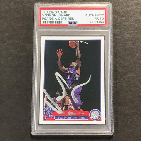 2003-04 Topps #159 Voshon Lenard Signed Card PSA Slabbed Raptors