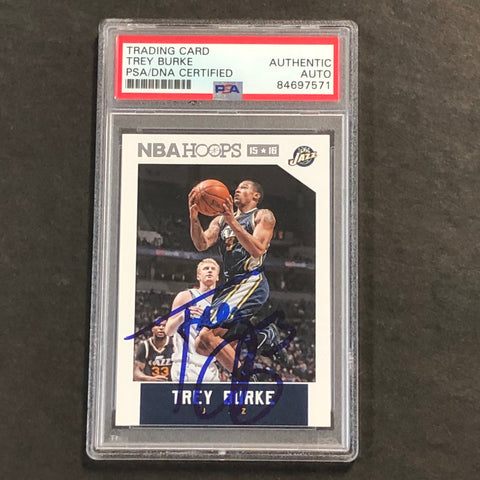 2015-16 NBA HOOPS #150 Trey Burke Signed Card PSA Slabbed Jazz