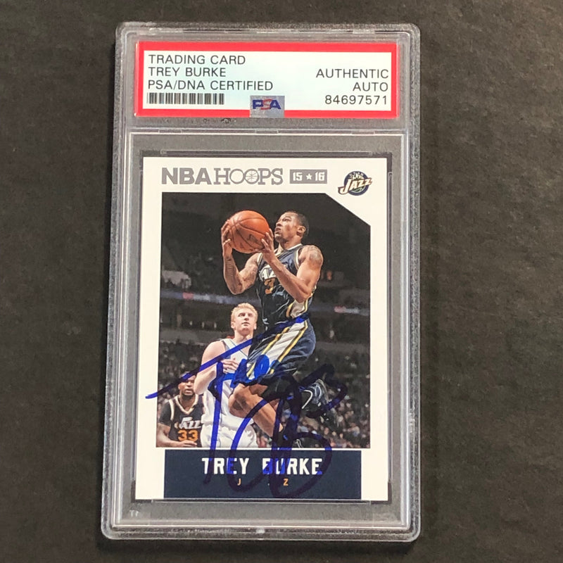 2015-16 NBA HOOPS #150 Trey Burke Signed Card PSA Slabbed Jazz