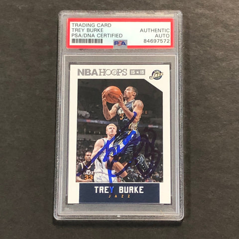 2015-16 NBA HOOPS #150 Trey Burke Signed Card PSA Slabbed Jazz