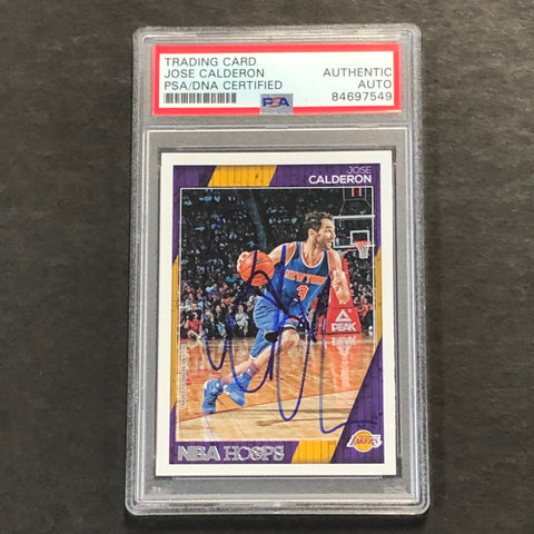 2016-17 NBA Hoops #201 Jose Calderon Signed Card PSA Slabbed Lakers