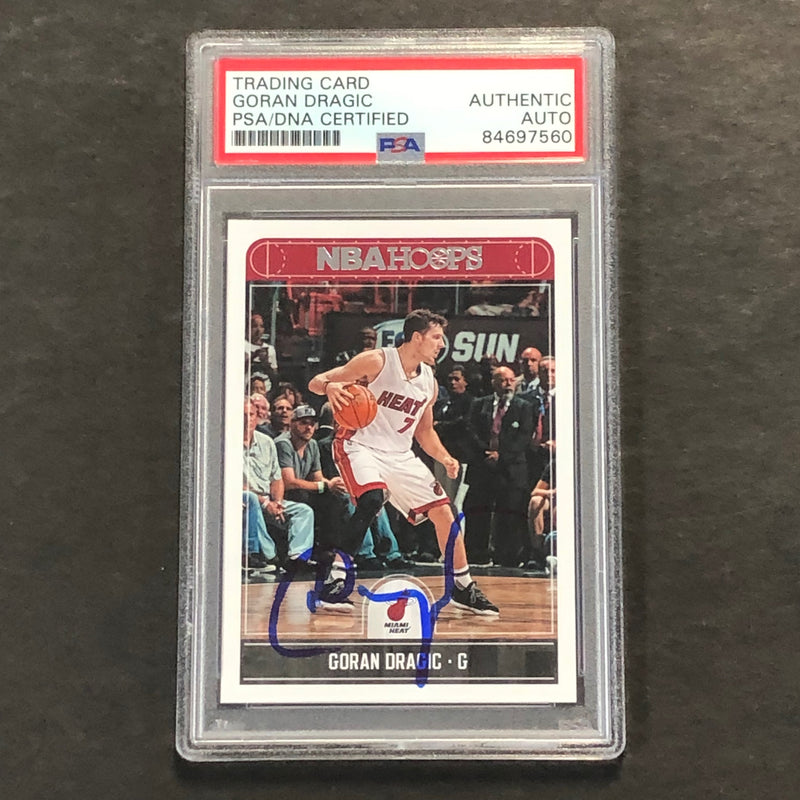 2017-18 NBA Hoops #67 Goran Dragic Signed Card AUTO PSA/DNA Slabbed Heat