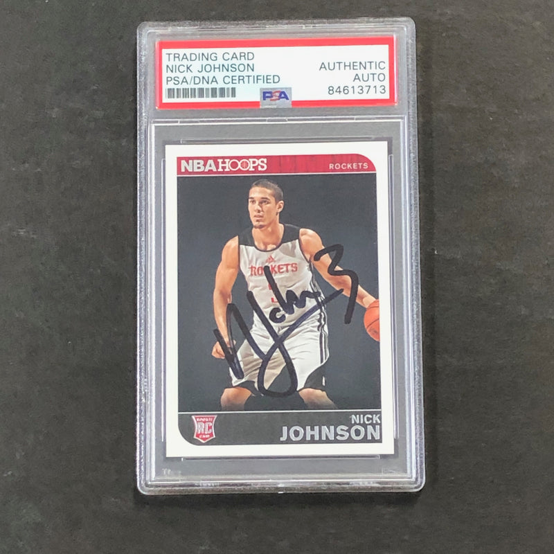 2014-15 NBA Hoops #295 Nick Johnson Signed Card AUTO PSA Slabbed RC Rockets