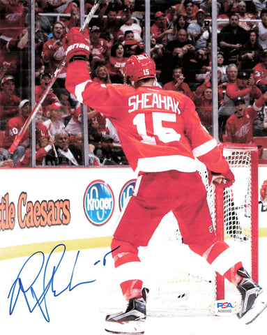 Riley Sheahan signed 8x10 photo PSA/DNA Detroit Red Wings Autographed