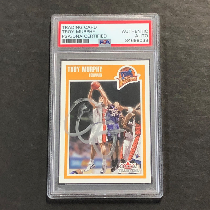 2002-03 Fleer Basketball #44 Troy Murphy Signed Card AUTO PSA Slabbed Warriors
