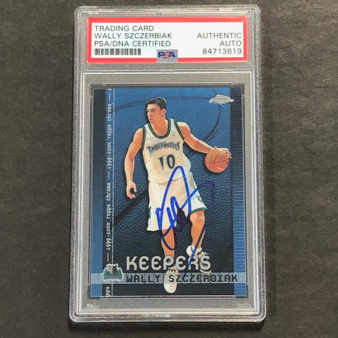 2000 Topps Chrome #K5 Wally Szczerbiak Signed Card AUTO PSA Slabbed Minnesota Timberwolves